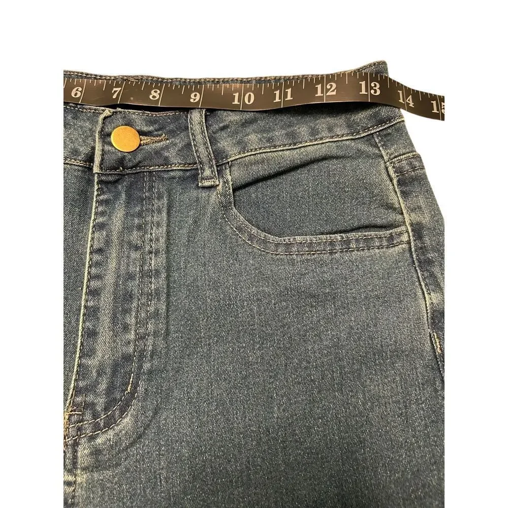 NWOT Nameless Sample Bell Bottom Flare High Rise Soft Denim Blue Jeans-Small - Picture 7 of 10